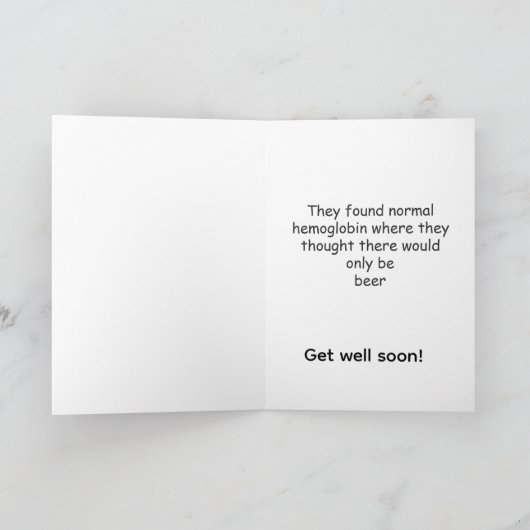 Grappige wens voor een bierdrinker om snel beter t kaart (Binnen)