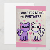 Grappige Wenskaart "Bedankt dat je mijn Partner in Feestdagenkaart (Voorkant / Achterkant)