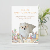 Grappige wenskaart met puns over een pup feestdagenkaart (Staand voorkant)