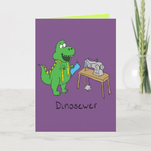 Grappige Wenskaart van de Dinosaurus van DinoSewer Kaart