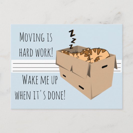 Grappige "We're Moving" Cat Nieuwe Adres Aankondig Aankondigingskaart (Voorkant)