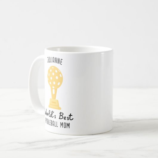 Grappige Wereld Beste Pickleball Moeder Gift, Cust Koffiemok (Voorkant links)