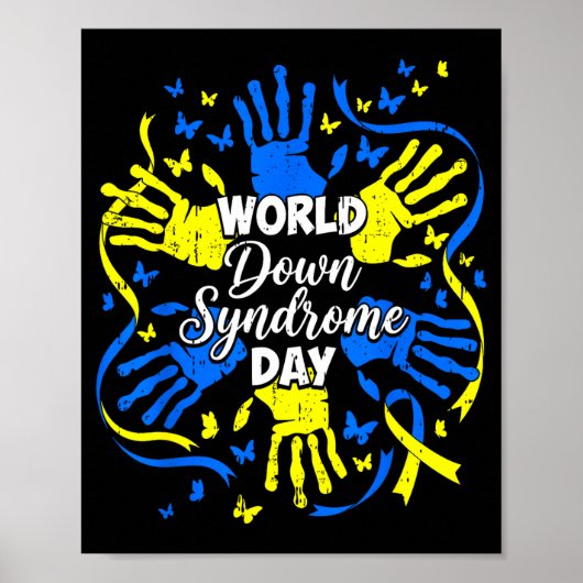 Grappige wereld downsyndroom bewustzijn kinderen j poster (Voorkant)