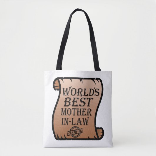 Grappige werelden Beste moeder-in-law Certificaat Tote Bag (Voorkant)