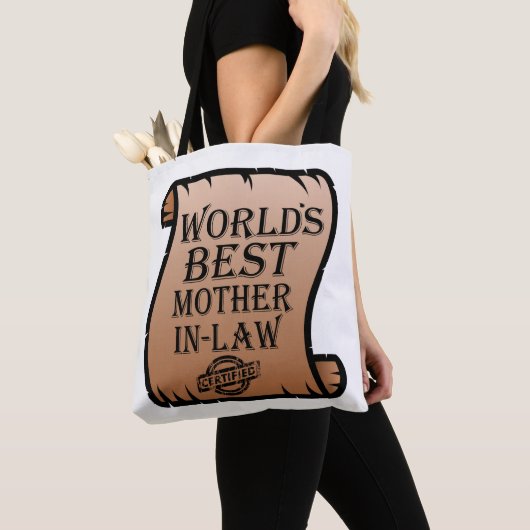 Grappige werelden Beste moeder-in-law Certificaat Tote Bag (Dichtbij)