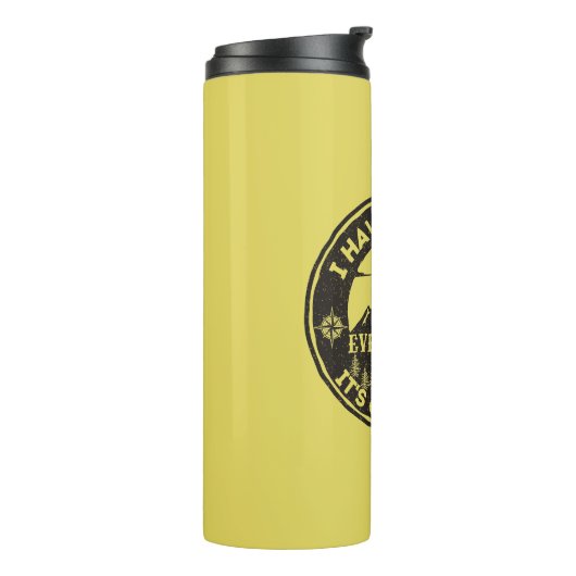 grappige wereldreiziger die ik niet overal ben gew thermosbeker (Gedraaid links)