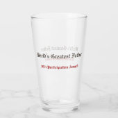 Grappige 'Werelds Beste Vader' Deelnemersprijs  Glas (Achterkant)