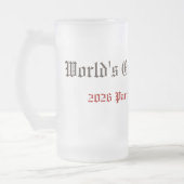 Grappige 'Werelds Beste Vader' Deelnemersprijs Matglas Bierpul (Links)