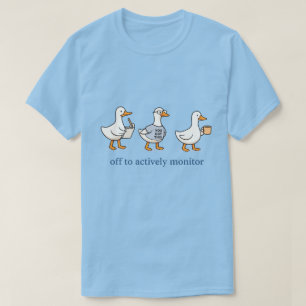 Grappige Werk Eenden Zakelijke Satire Grafisch Mat T-shirt