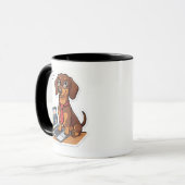 Grappige Werk Harde Dachshund Aangepaste Mok (Voorkant links)