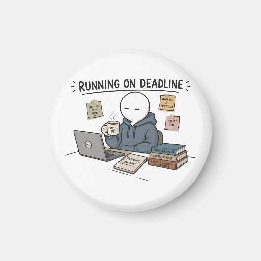 Grappige Werk Meme Over Deadline Magneet (Voorkant)