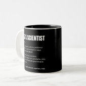 Grappige werkdefinitie Data Scientist Tweekleurige Koffiemok (Voorkant links)