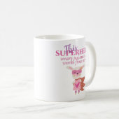 Grappige Werkende Van Thuis Superheld Draagt Pyjam Koffiemok (Voorkant rechts)