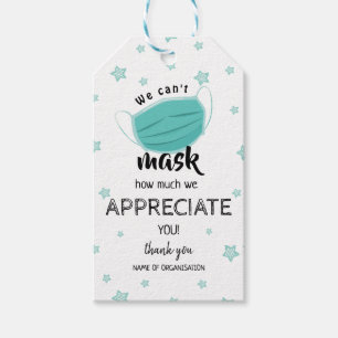 grappige werknemer appreciatie masker essentiële w cadeaulabel