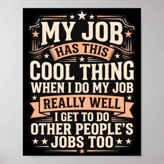 Grappige werknemer sarcasme multitasking werkplek poster (Voorkant)