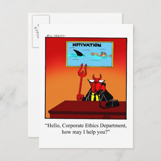 Grappige werkplek Humor Briefkaart (Voorkant / Achterkant)