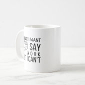 Grappige werkquote koffiemok (Voorkant links)