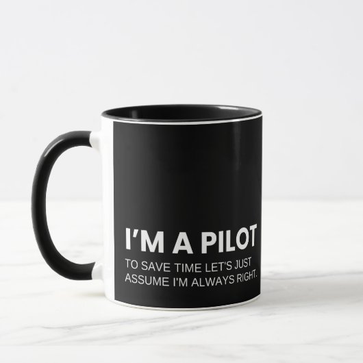 Grappige werkspreuk voor piloten mok (Links)