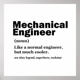 Grappige werktuigbouwkundig ingenieur definitie en poster