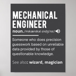 Grappige werktuigbouwkundig ingenieur definitie en poster