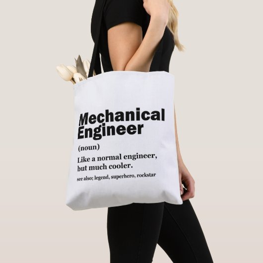 Grappige werktuigbouwkundig ingenieur definitie en tote bag (Dichtbij)