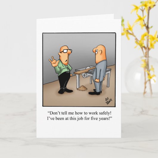 Grappige Werkveiligheid Humor Blank Kaart (Gele Bloem)