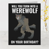 GRAPPIGE WERWOLF VERJAARDAGSCAART KAARTEN (Gele Bloem)