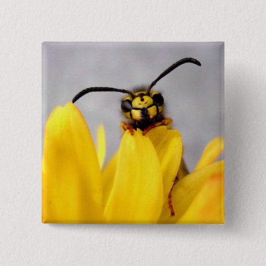 Grappige Wesp Knoppen Vierkante Button 5,1 Cm (Voorkant)