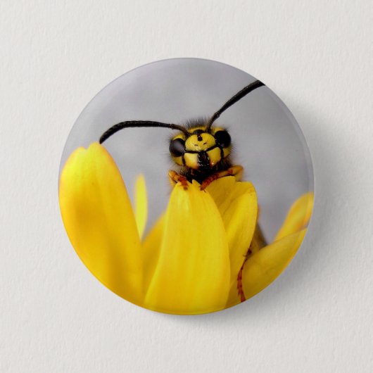 Grappige Wesp Ronde Button 5,7 Cm (Voorkant)