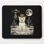 Grappige West Highland White Terrier Cowboy Wester Muismat (Voorkant)