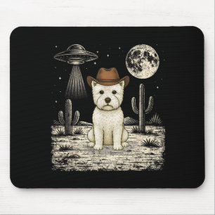 Grappige West Highland White Terrier Cowboy Wester Muismat
