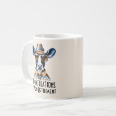 Grappige western cowboy koe pensionering felicitat koffiemok (Voorkant links)