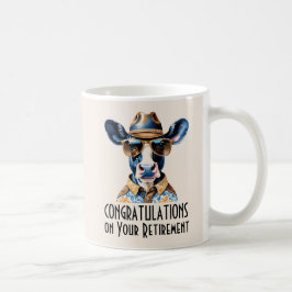 Grappige western cowboy koe pensionering felicitat koffiemok