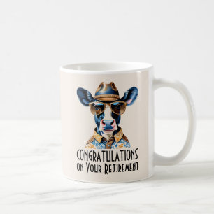 Grappige western cowboy koe pensionering felicitat koffiemok