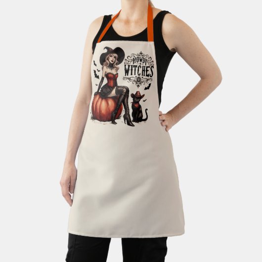 Grappige  Westerne heks Halloween Schort (Insitu)