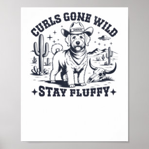 Grappige Westerne Labradoodle Sticker Poster