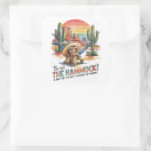 Grappige Westerne pensioenpartij Vierkante Sticker (Tas)