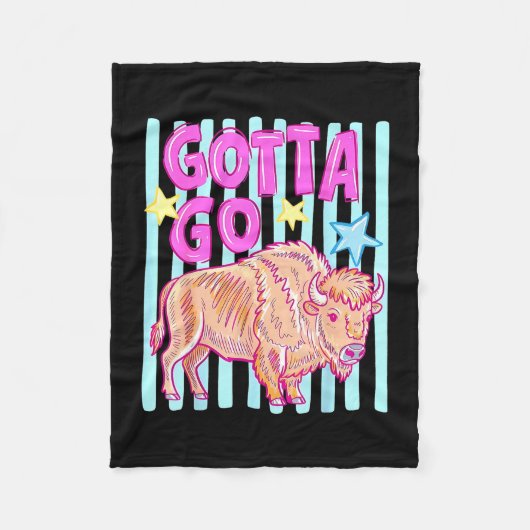 Grappige westerse bizon moet naar de buffel rodeo  fleece deken (Voorkant)