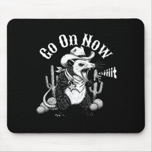 Grappige westerse opossum ga nu git cowboy buidelr muismat