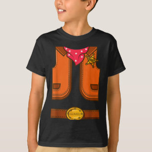 Grappige Westerse Sheriff Halloween Cowboy Vest Ee T-shirt