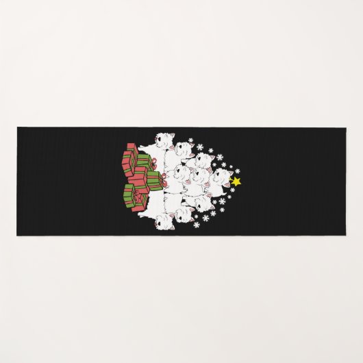 Grappige Westie Kerstboom Kerstmis Yogamat (Voorkant (horizontaal))