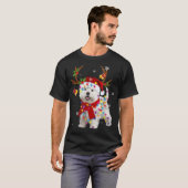 Grappige Westie Kerstmis T-shirt Rendier Kerstverl (Voorkant volledig)