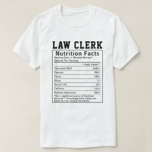 Grappige wet clerk voedingsfeiten paralegal cadeau t-shirt