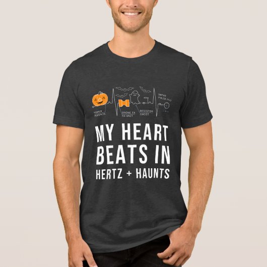 Grappige wetenschap- en techniek-Halloween Tri-Blend Shirt (Voorkant)