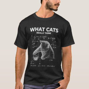 Grappige Wetenschap Kat Meme Wat Katten Echt Denke T-shirt