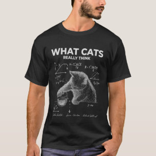 Grappige Wetenschap Kat Meme Wat Katten Echt Denke T-shirt