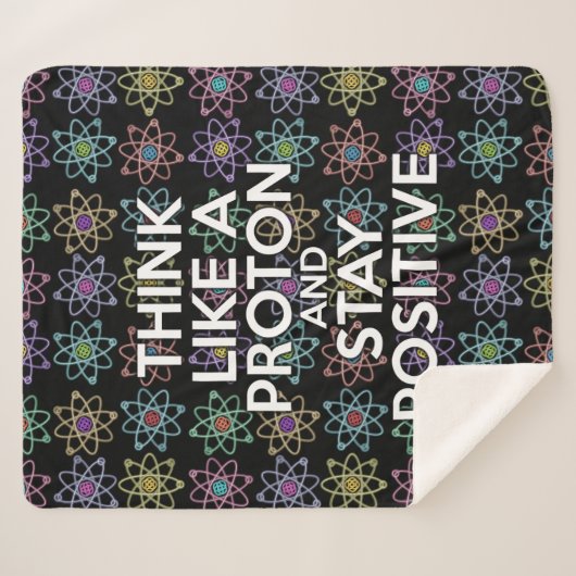 Grappige wetenschap Positief citaat Kleurrijk Atoo Sherpa Deken (Voorkant (horizontaal))