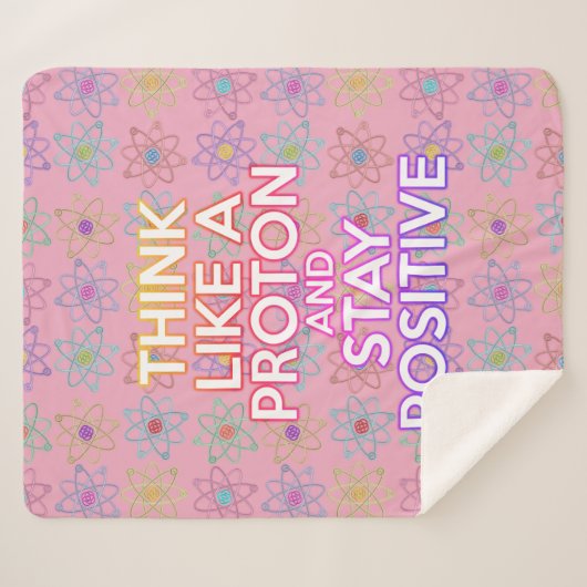 Grappige wetenschap Positieve houding Quote Girly Sherpa Deken (Voorkant (horizontaal))