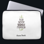Grappige Wetenschap Student Gepersonaliseerde Scho Laptop Sleeve<br><div class="desc">Dit grappige "Eat Sleep Science Repeat"-ontwerp is perfect voor studenten van alle graden! Kan worden gepersonaliseerd met de naam van uw kind. Ideaal voor Terug naar schoolcadeau,  cadeau van de verjaardag van het Kind en andere feestdagen cadeaus.</div>