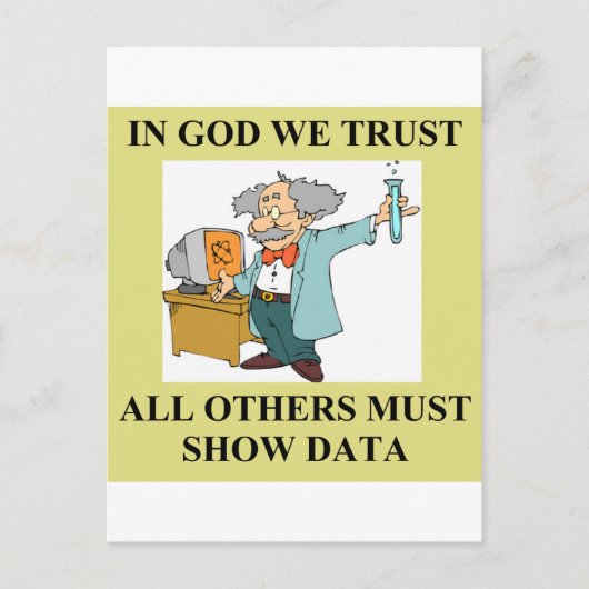 grappige wetenschappelijke grap briefkaart (Voorkant)